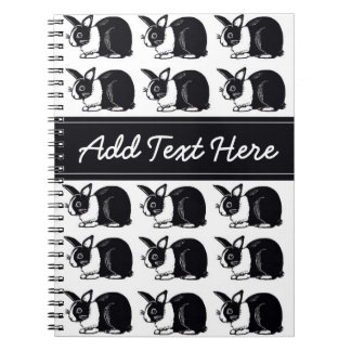 Cuaderno holandés blanco y negro del personalizado