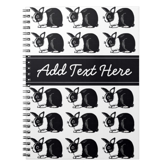 Cuaderno holandés blanco y negro del personalizado (Frente)