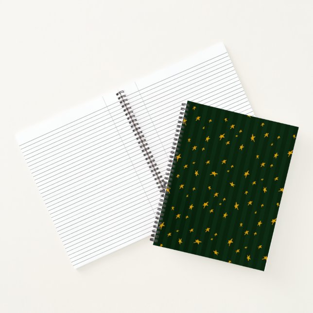 Cuaderno Holiday Green Yellow Stripe Star Christmas  (Interior)