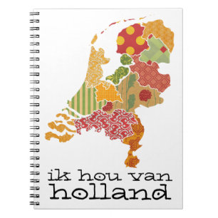 Cuaderno Holland Province Map Bohemian Patchwork Style