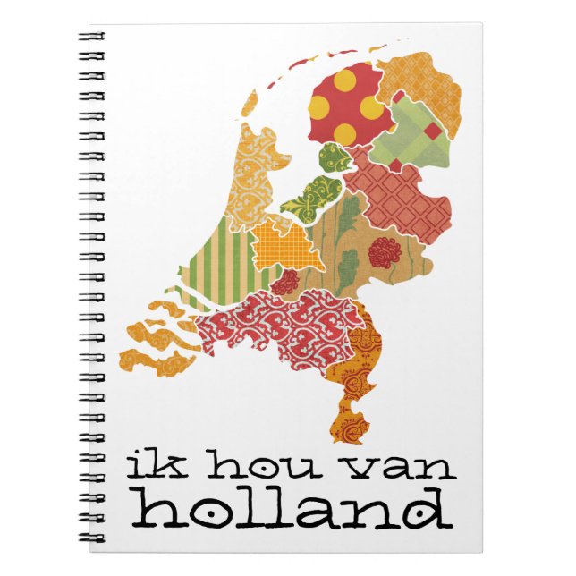Cuaderno Holland Province Map Bohemian Patchwork Style (Frente)