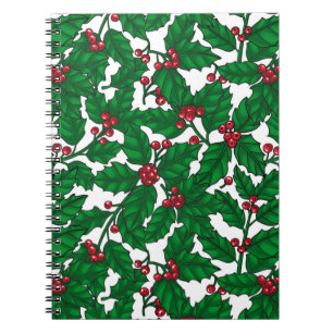 Cuaderno Holly berry sobre blanco