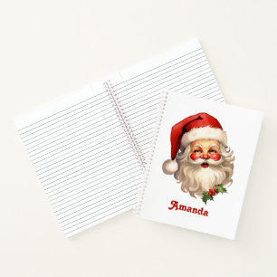 Cuaderno Holly Jolly Santa Claus Navidades de estilo retro