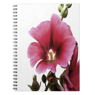 Cuaderno Hollyhock Rosa Celestial Flor Malva Floral