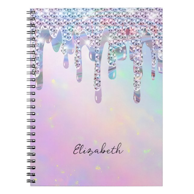Cuaderno Holografía de moda del Purpurina arcoiris (Frente)