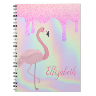 Cuaderno Holografía dulce de moda, flamenco rosa