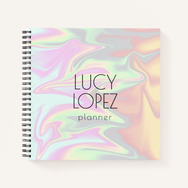 Cuaderno holográfico elegante y elegante de estilo bonito (Anverso)