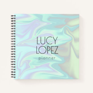 Cuaderno holográfico elegante y elegante de estilo bonito