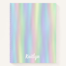 Cuaderno Holograma arcoiris suave | Espiral personalizada