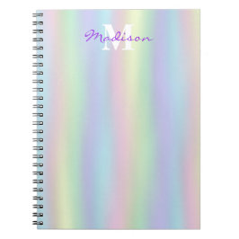 Cuaderno Holograma arcoiris suave | Monograma