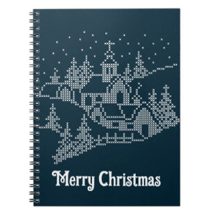 Cuaderno Holy xmas night in town, cross stitch pattern
