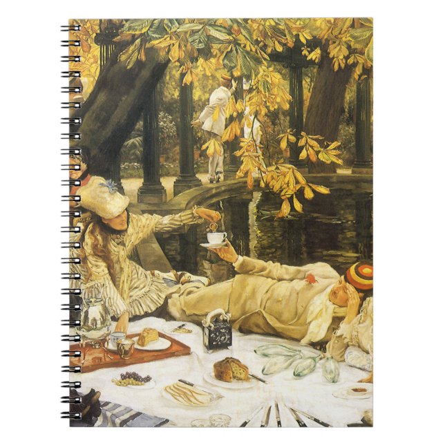 Cuaderno Holyday, el picnic de James Tissot, arte victorian (Frente)