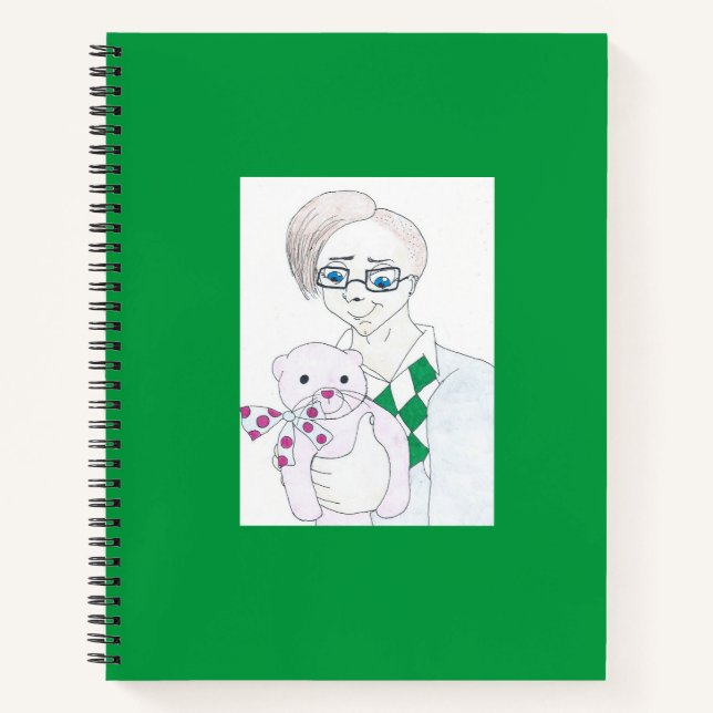 Cuaderno Hombre con bloc de notas en espiral de plushie (Anverso)