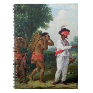 Cuaderno Hombre de color indio del oeste, dirigiendo dos al