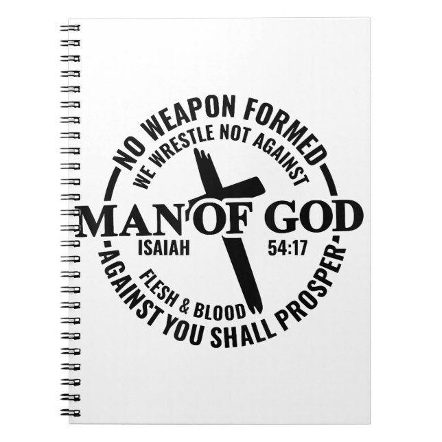 Cuaderno Hombre de Dios, ningún arma que se forme contra mí (Frente)