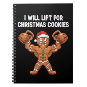 Cuaderno Hombre de Jengibre Divertido Levantando Galletas