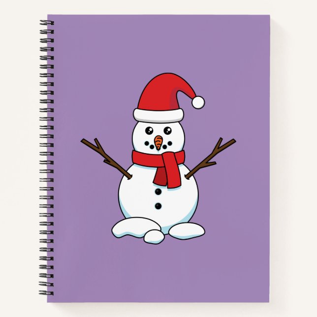 Cuaderno Hombre de nieve con Red Bonnet y Scarf (Anverso)