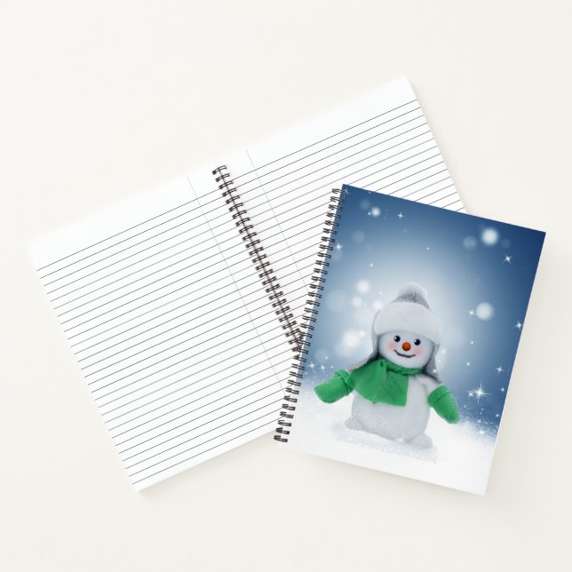 Cuaderno Hombre de nieve de invierno SlipperyJoe bufanda ve (Interior)