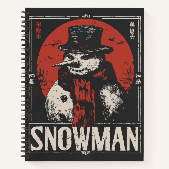 Cuaderno Hombre de nieve ensordecedor con bufanda roja | In (Anverso)