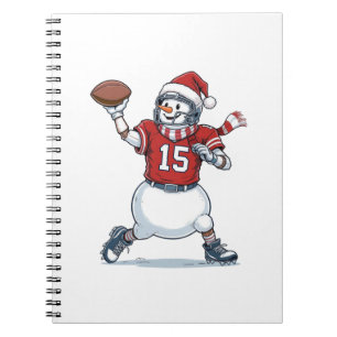 Cuaderno Hombre de nieve jugador de fútbol Navidad 2026 Fie