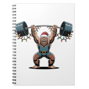 Cuaderno Hombre de nieve levantador de pesas Navidad 2026 F