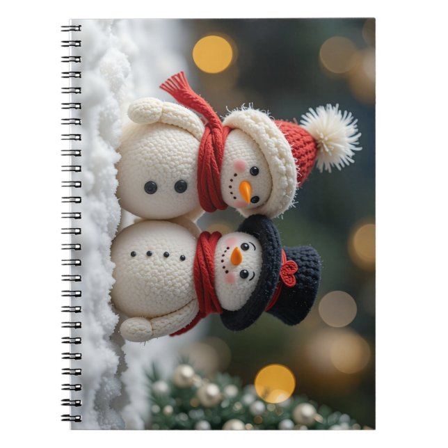 Cuaderno hombre de nieve lindo juntos (Frente)