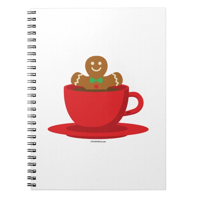 Cuaderno Hombre De Pan De Gengibre Relajándose En La Copa R (Frente)