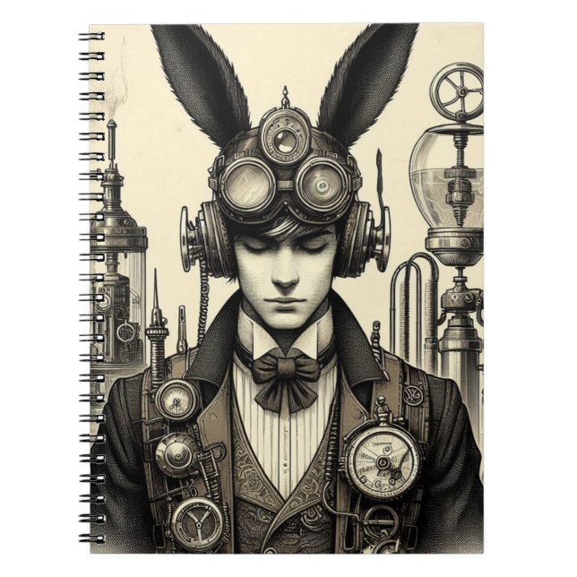 Cuaderno Hombre de Steampunk con orejas (Frente)