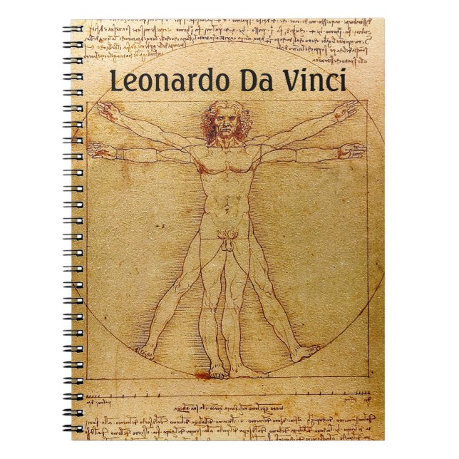 Cuaderno Hombre de Vitruvian de Leonardo da Vinci (Frente)