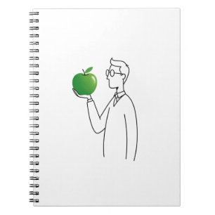 Cuaderno Hombre minimalista con noeb de Ilustracion verde d