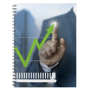 Cuaderno Hombre mostrando el concepto de pantalla táctil de