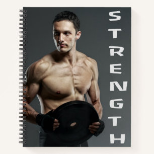 Cuaderno Hombre Musculoso Fuerza Levanta Pesas Gimnasio Ent
