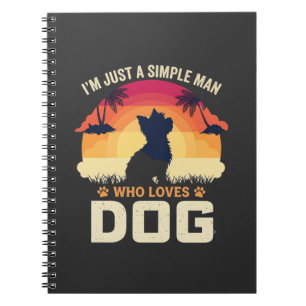 Cuaderno Hombre Simple Que Ama Silueta De Perro Atardecer P