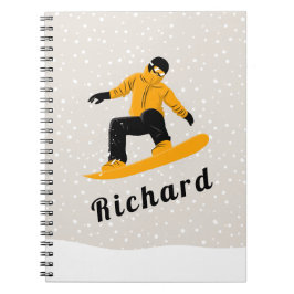 Cuaderno Hombre Snowboard Nombre personalizado Deporte de i