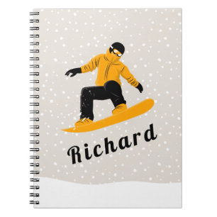 Cuaderno Hombre Snowboard Nombre personalizado Deporte de i