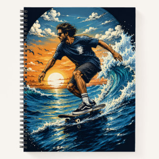 Cuaderno Hombre surfeando en las olas