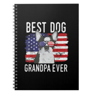 Cuaderno Hombres Bandera Americana Mejor Abuelo Perro Nunca