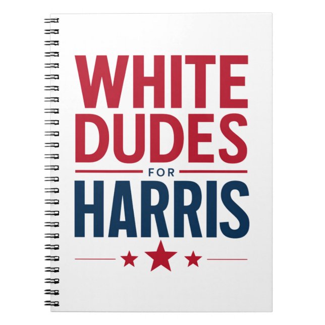 Cuaderno Hombres Blancos Para La Elección De Harris Kamala  (Frente)