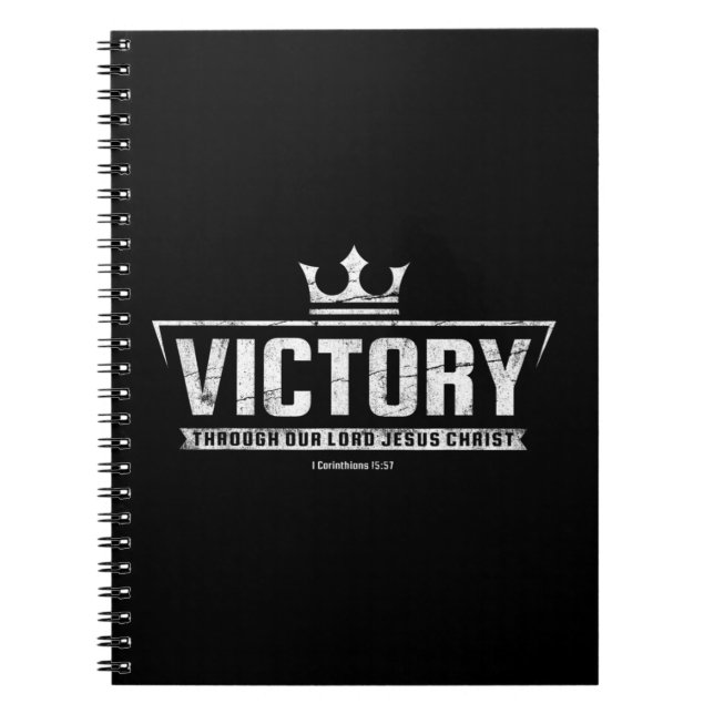 Cuaderno Hombres camisetas cristianas | Victoria En Jesus B (Frente)