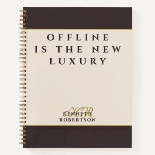 Cuaderno Hombres Crema Marrón Motivacional Retro Divertido