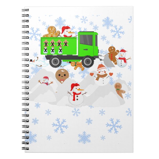 Cuaderno Hombres Snowpling y Gingerbread divertidos (Frente)