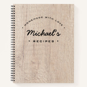 Cuaderno Homemade with Love Recipe Rústico Wood Personaliza