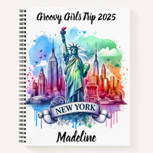 Cuaderno Homenaje colorido a la puesta de sol de Nueva York