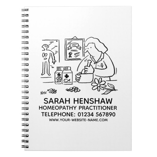 Cuaderno Homeopatía Homeopática Ordenador portátil (Frente)