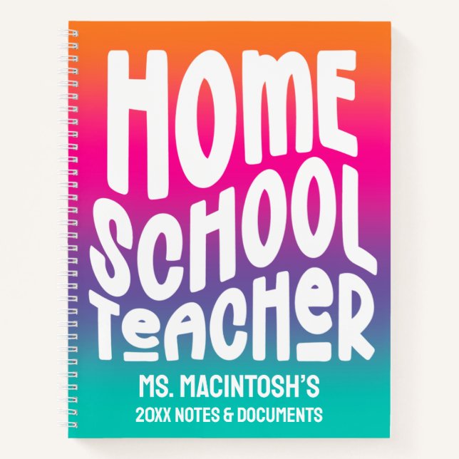 Cuaderno Homeschool Teacher Colorful Ombre (Anverso)
