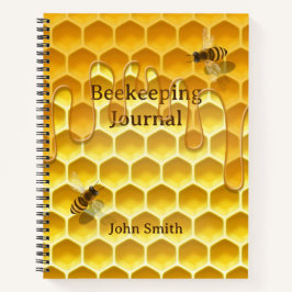 Cuaderno Honeycomb con abejas voladoras Personalizado 8.5"