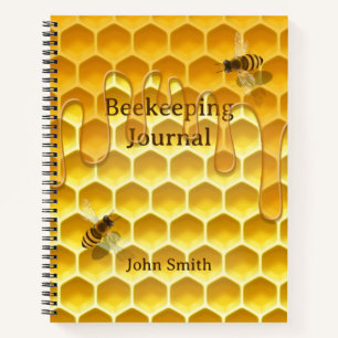 Cuaderno Honeycomb con abejas voladoras Personalizado 8.5"