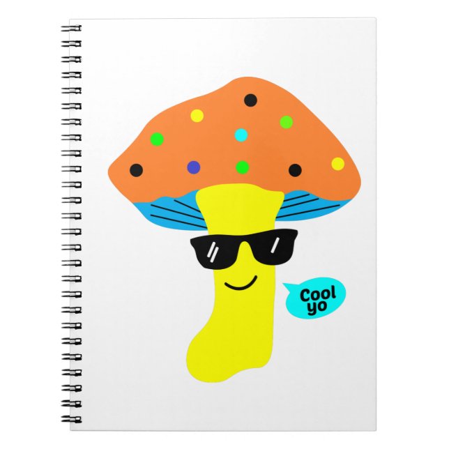 Cuaderno hongo lindo genial con gafas (Frente)