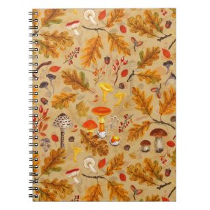 Cuaderno Hongos forestales y flora otoñal en ocre