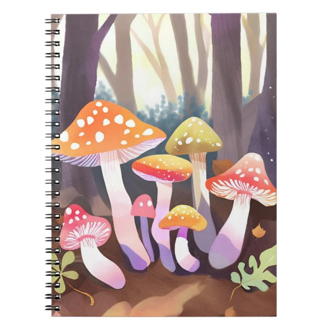 Cuaderno Hongos Lindos | Bosque Acuarela (Frente)